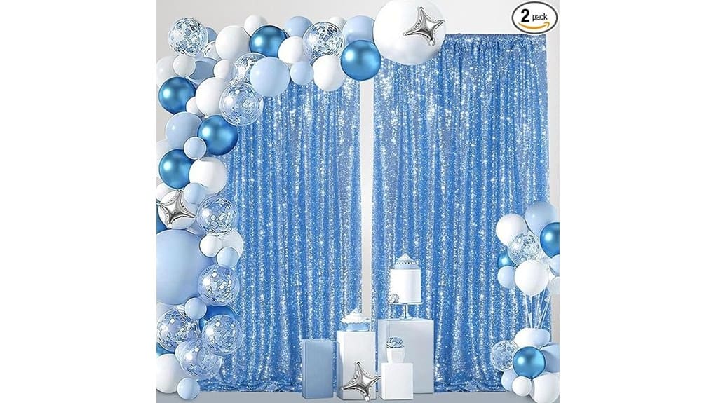 baby blue sequin curtains