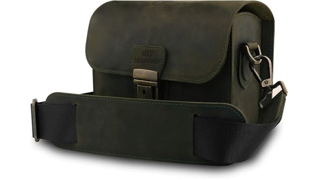 genuine leather camera messenger