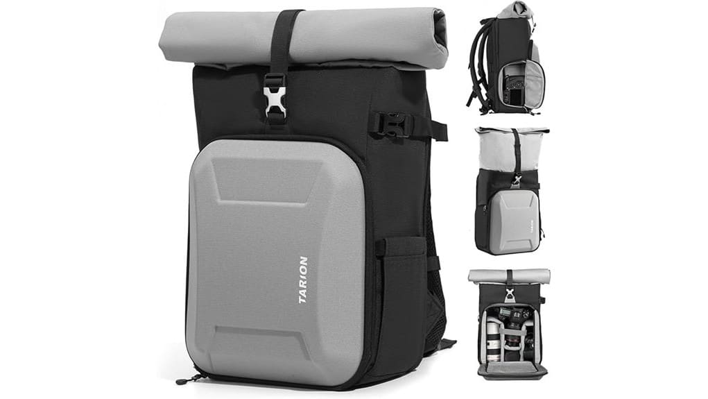 hardshell rolltop camera backpack