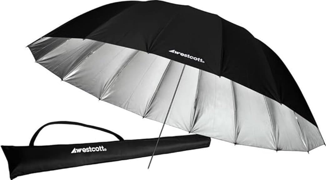 7 foot silver parabolic umbrella