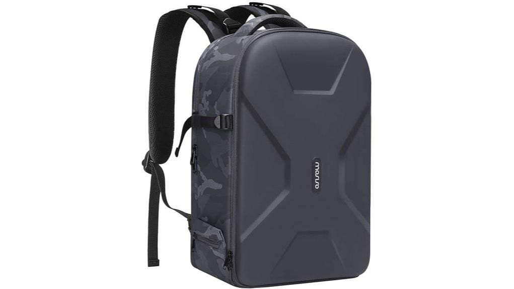 camouflage gray camera backpack