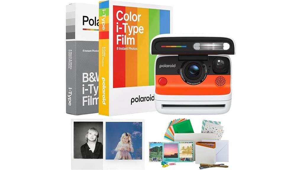 portable instant camera with flipping