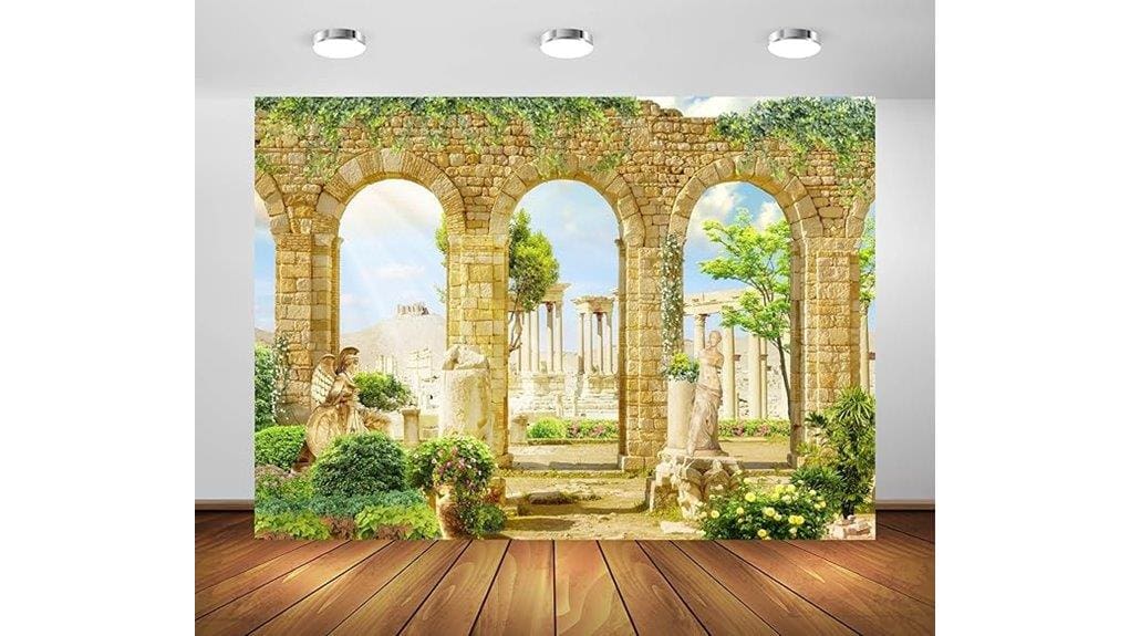 romantic greece palace garden backdrop